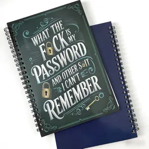 Mother's Day Gift Spiral Bound Password Book, Minimalist Funny Account Password Notebook with Stickers, Password Organizer for Home and Office Use