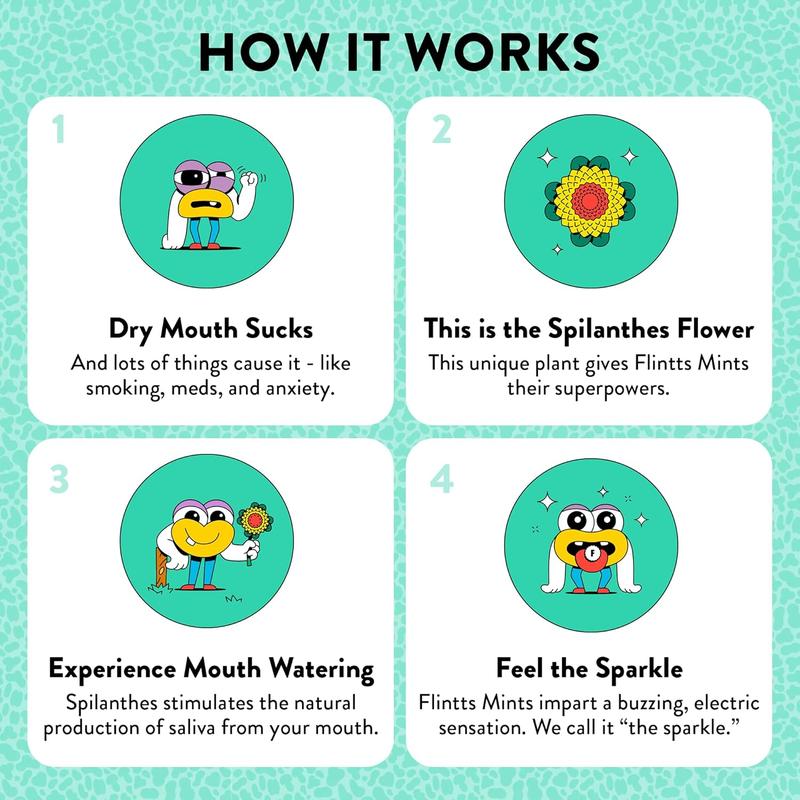 Flintts Mouth Watering Mints Jam Band Variety 3 Pack - Luxury Grape, Strawberry Magic, Cherry - Natural Flavors, Sugar-Free & Vegan, Dry Mouth Mints