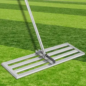Father's Day Gift VEVOR Lawn Leveler Tool 17 x 10 in, Lawn Leveling Rake with 77 in Long Handle, Soil Leveling Tool Stainless Steel, Leveling Soil Dirt or Sand Ground Surface for Yard Garden Ground and Golf Lawn