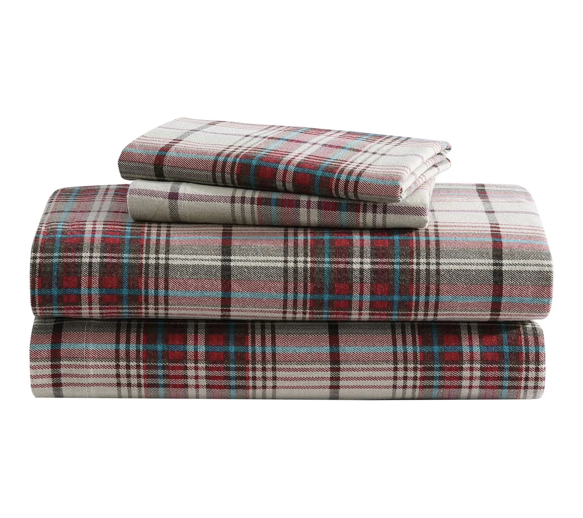 Eddie Bauer Montlake Plaid Red Cotton Full Sheet Set