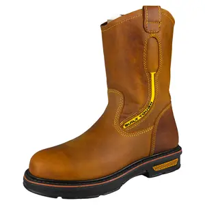 Men's 6214 Pull On Work Boot Round Toe Slip Resistant Wedge Work Boot / Botas de Trabajo Doble Densidad