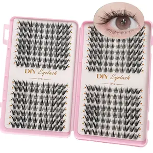 Japanese and Korean style false eyelashes -3D natural effect, easy to wear, reusable, instantly magnifying eyes, segmented design supports DIY styling, creating book eyelashes with big eye makeup effect