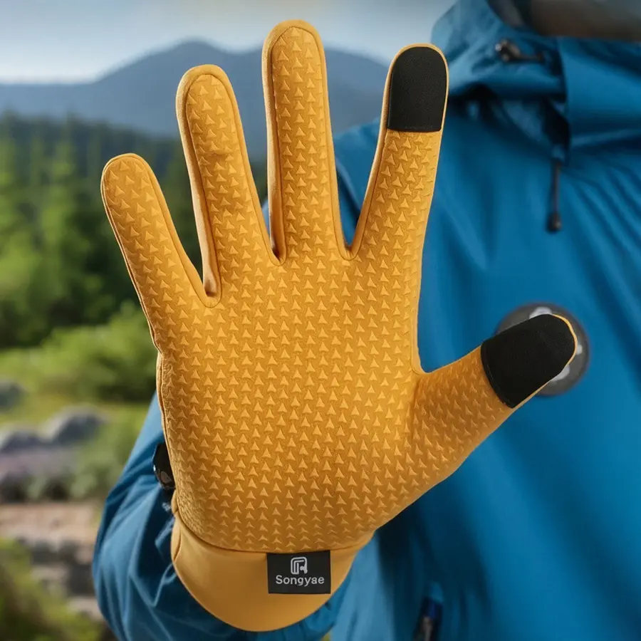 Sporty Sports Gloves with Reflective Details, Touch Screen Fingers and Non-Slip Silicone Palm for Cycling & Running, Portable Sports Gloves