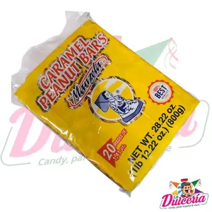 Manzela Caramel Peanut Bars 1.41oz -  Pack of 20, sweet Snack