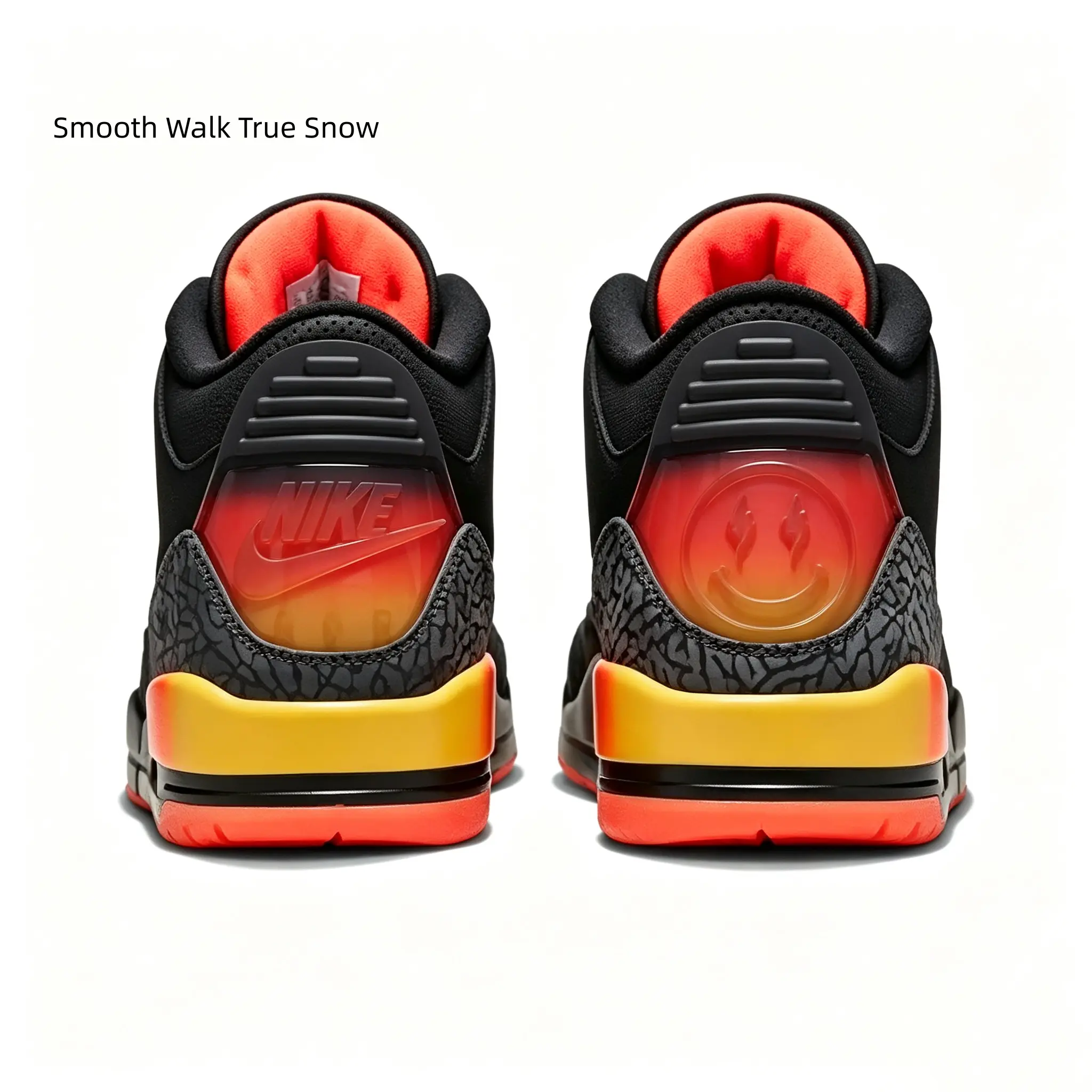 Black Orange Gradient Leather Crack Suede Retro Mid Top Sneakers Cushioned Casual Street Shoes Black Orange Gradient Leather Crack Suede Retro Mid Top Sneakers Cushioned Casual Street Shoes