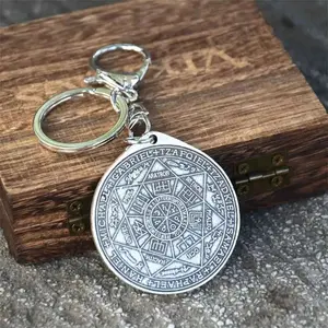 Key Of Solomon Seal Keychain - 7 Archangel Saint Michael Kabbalah Amulet Jewelry