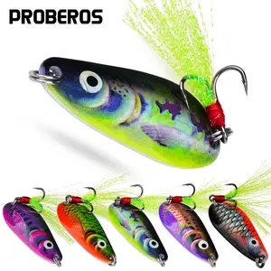 Proberos 5pcs 4.5cm 11g Metal Spoon Lure - Long Casting VIB Blade Bait, All-Depth Vibrating Action, Realistic Flash Finish for Trout, Bass, Walleye, Freshwater & Saltwater Artificial Fishing Lure