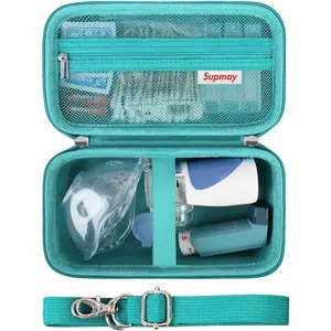 New Upgrade Hard Case for Portable Nebulizer Handheld Mesh Inhaler Spacer Nebulizers Machine for Adults & Kids Travel Household Use, Protective Holder Bag with Mesh Pocket for USB Cable and Battery,For car storage Grren