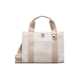 Lululemon Two-Tone 4.5L Cotton-Blend Canvas Tote Bag in Mojave Brown and Light Ivory for Women