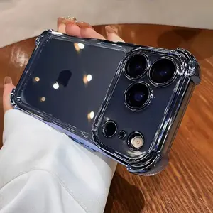 Apple Dedicated Airbag Anti-Drop Shockproof Phone Case, Electroplated Transparent High-End Lens Full Protection, for iPhone 17pro Max 16pro 15 14 13 12