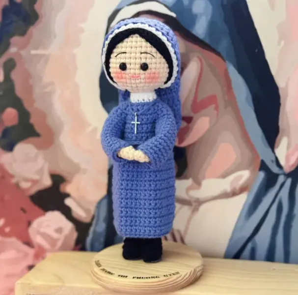 Custom Crochet Nun Doll: Handmade Catholic Gift, Christmas Gift, Custom Doll