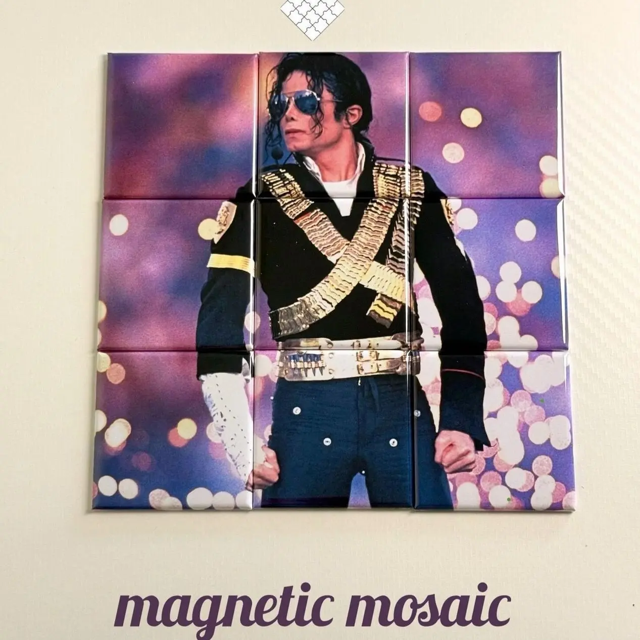 Set 9 pcs Michael Jackson Magnet Set | Handmade Fridge Magnets | King of Pop Gift for Fans |  MJ magnetic mosaic