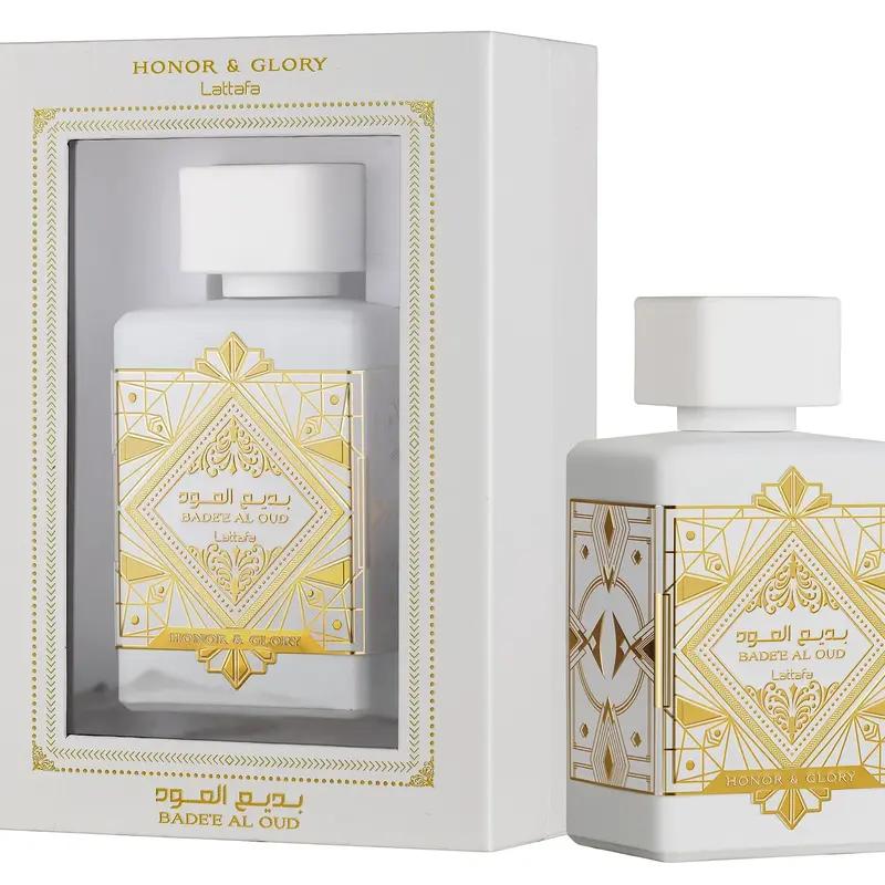 Lattafa Bade'e Al Oud Honor & Glory Eau de Parfum Spray 3.4 Ounce – Perfumes Arabia Arabian Scent Aromatic Woody Fragrance