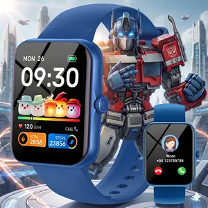 Transformers S80K Kids' Smartwatch 1.8-inch HD Touch Screen Fitness Tracker with Heart Rate Monitor Sleep Tracking IP68 Water Resistance 12/24-hour Format Educational Toys Birthday Gifts for Girls Ages 6-12 Wearable Adjustable Bluetooth Charging Android