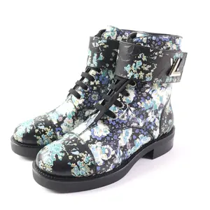 Pre-owned Louis Vuitton Calfskin Small Leather Goods Wonderland Twistlock Leather Boots