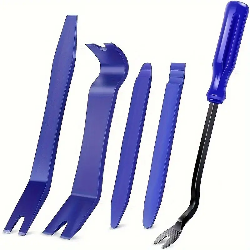 5-Piece Heavy-Duty Pry Bar Set, High Carbon Steel Crowbar, Nail Puller Tool, Claw Handle, Magic Wand, Durable Woodworking Tools