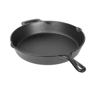 Cast Iron Skillet Oven Safe Pre-Seasoned Iron Black 12 inch Cookware Pan for Cooking and Baking