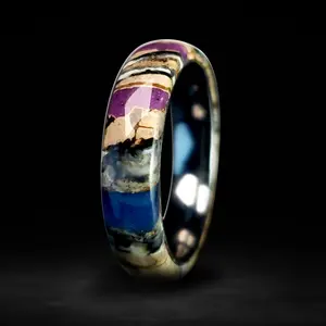 Solid Mammoth Tooth 6mm Purple Glow Ring