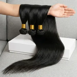 Brazilian 30 34 Inch Raw Virgin Unprocessed Remy Human Hair Extensions Bone Straight  3 4 Bundles Double Weft Bulk Braiding Hair