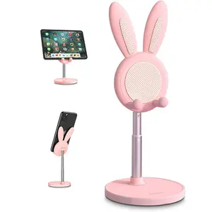 Cute Rabbit Design Phone Holder, Adjustable Desktop Phone Stand, Portable Phone Holder for Home Office, Compatible with All Phones & Tablets, Computer, Stable Phone Rack, Smartphone Stand, Cellphone Holder