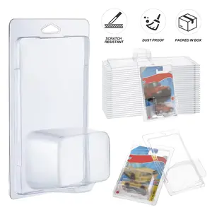 Clear Clamshell Protector Cases for HW Mainline Model Cars 10/20/30/50 Pack Stackable Dustproof Display Storage Boxes with Hanging Hole