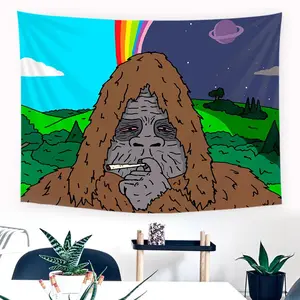 Funny Show Tapestry, Sassy Smoking Meme Printed Wall Hanging, Wall Art for Home Living Room Bedroom Dormitory Decor, Tapestry Wall Mural