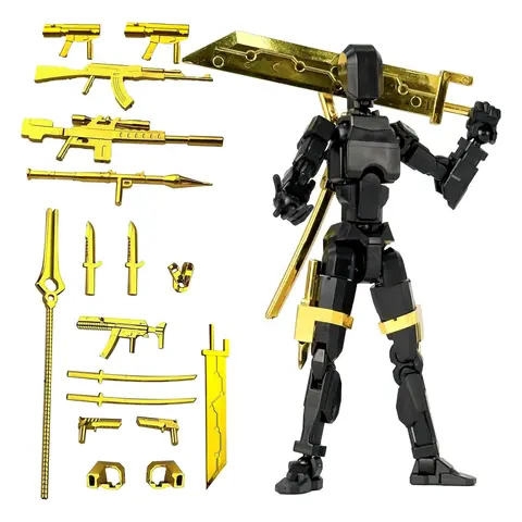 5.54in Multi-Jointed 3D Printed T13 Action Figurine - Assembled Rotatable Figure, Abundant 12-in-1 Accessories DIY Toy, Articulated Figurines Collectible, Teenage Boy Birthday Gift, Desktop Decoration