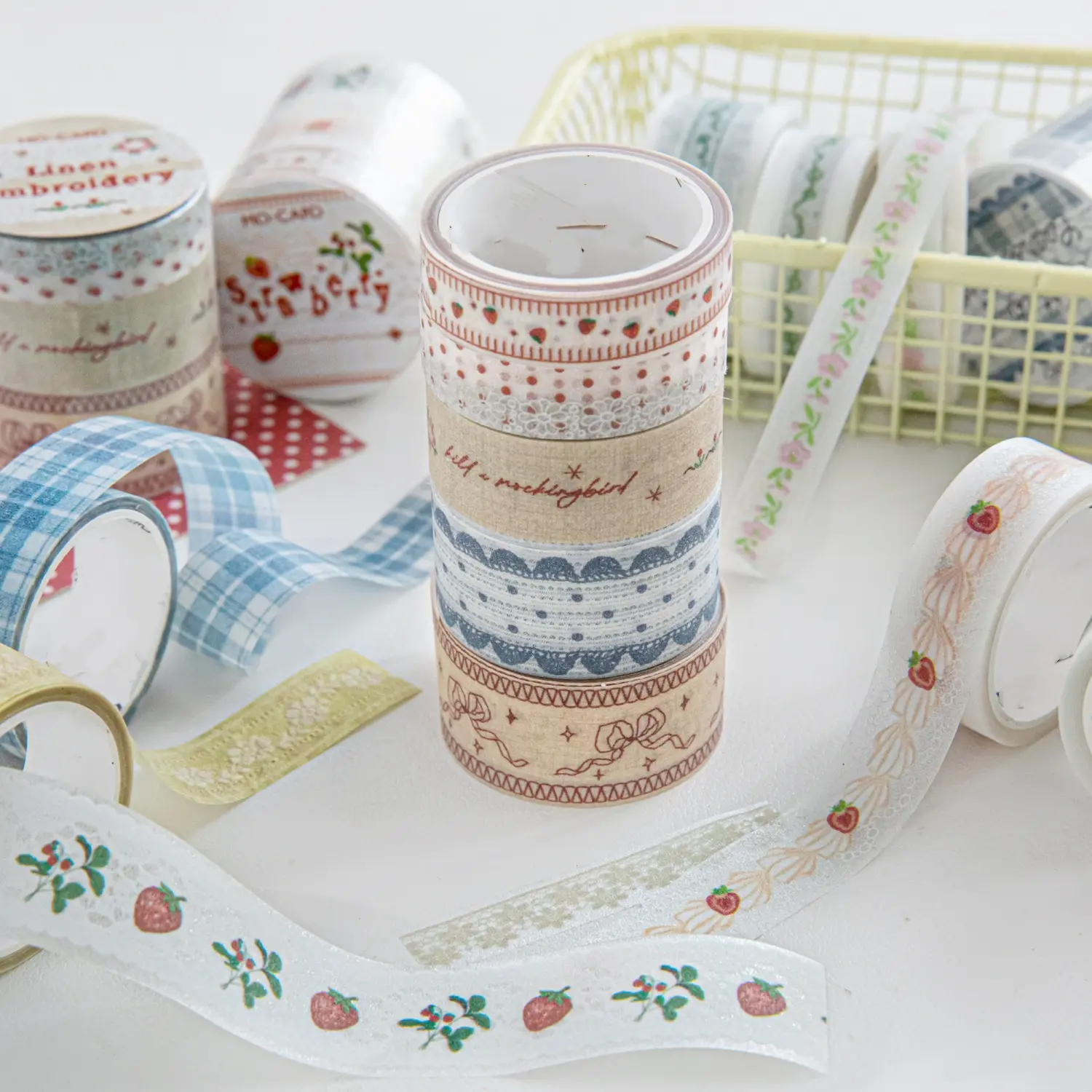 3 Rolls Pet Tape Bag, Handmade Lace Series Plaid Theme Diy Craft Decorative Stickers for Scrapbooking, Journals & Water Bottles, Perfect Birthday Gift Idea