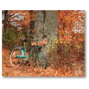 Courtside Market Autumn Bike Ride 16" x 20" Can vas Wall Art