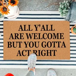Funny Welcome Doormat with Bold Letter Print  Non-Slip,  Perfect for Outdoor Entryways, Patios, Balconies & Front Porches, Front Porch Mat | Humorous Doormat | Durable Door Mat, Welcome Mat for Front Door