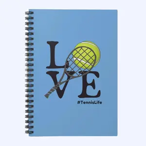 Love Tennis Spiral Notebook - Ruled Line Paper, 118 Pages, 6" x 8"