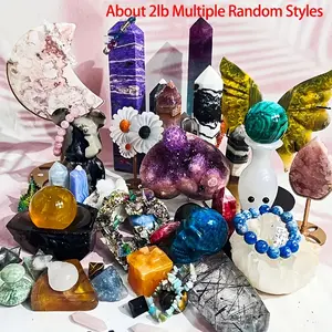 Luxurious Lucky Crystals Box - Includes Tower, Ball, Assorted Loose Gemstone Accessories & 1 Mysterious Surprise Item, Ideal for Home Decor & Halloween Party Favors
