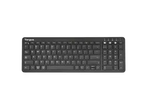 Targus Midsize Multi-Device Bluetooth Antimicrobial Keyboard - Wireless Connectivity - Bluetooth - English (US) - QWERTY Layout - PC, Mac - AAA Battery Size Supported - Black - AKB863US
