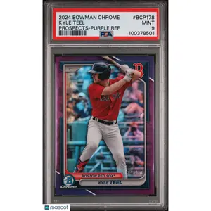 2024 Bowman Chrome Prospects Kyle Teel #BCP178 Purple Ref 194/250 PSA 9
