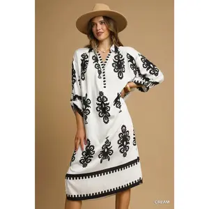 Umgee Abstract Print Midi Dress