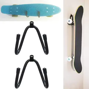 Skateboard Wall Mount Wall Hanger Rack Storage Display Holder - Easy to Install for Skateboard & Longboard & Helmet Metal Organiser Umbrella Hangable