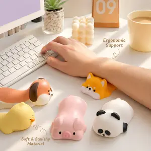 1 Count, Cartoon Animal Shaped Soft Wrist Rest Pad, suitable for office typing, mouse using and acting as small mobile phone stand for daily desktop use