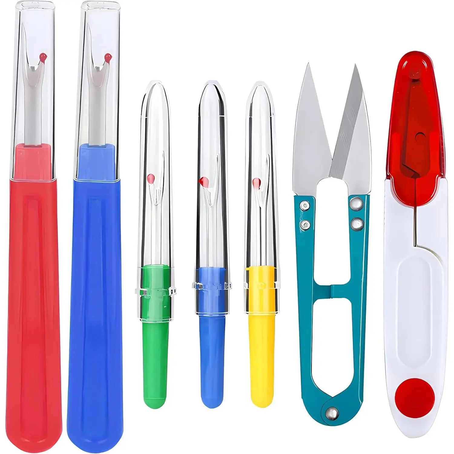 7 count Seam Ripper and Thread Remover Kit for Sewing, 2 Big 3 Small Stitch Ripper Tool and 2 Thread Snips