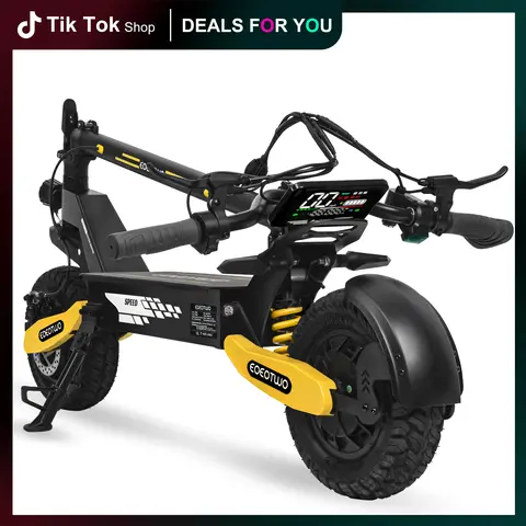 EOEOTWO GT06 Unisex Adult Motorized Portable Aluminum Frame Electric Scooter - 1200W Motor, 25/40 Mi Long-Range Ride, 28 MPH Max Speed, Compact Fold, 11-Inch Off-Road Tires, Turn Signals, Dual Suspension, Dual Brake Safety for Commuting,outdoorfun