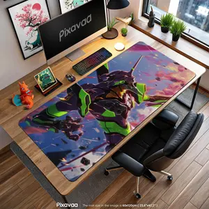 [Sale off up to 65%][Free Ship] Evangelion Unit-01 Mouse Pad - Neon Genesis Mecha Battle Design, EVA Anime Gaming Desk Mat, Shinji Ikari Gift
