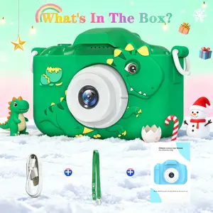 【Best Gifts】Kids Camera Toy for Ages 3–12, HD Selfie Camera with 32GB SD Card, Cute Silicone Case, Best Birthday Festival Gift for Kids, Boys, Girls