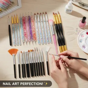 32pcs Nail Art Brushes,Acrylic Nail Brush,Nail Brushes For Nail Art,Nail Art Tool Set,Nail Art Liner Brush,Nail Dust Brush,Nail Art Dotting Tool Set