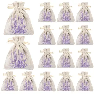 16 Pack Lavender Sachets Anti-Moth Protection Dried Lavender in Dustproof Drawstring Bag Fragrance for Wardrobe Home Hotel Car