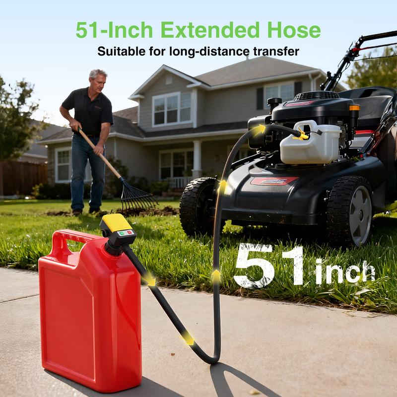 TaskStar Portable Fuel Transfer Pump 3.2 GPM- Auto-stop & Overfill Protection, Battery-Powered with 4 Adapters (Gas/Diesel/Oil/Water)