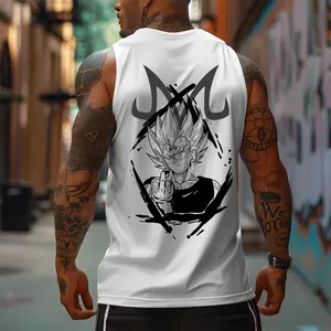 Dragon Ball DBZ Majin Vegeta Unisex Summer outfits men streetwear 80s 90s graphic tees cotton Anime tank tops men gifts