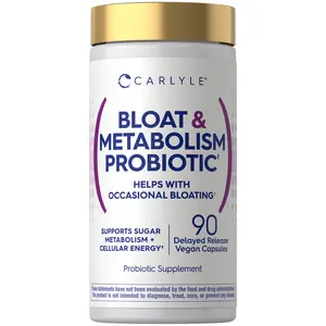 Carlyle Bloat and Metabolism Probiotic | 90 Capsules | Bloating Relief Formula | Sugar & Cellular Energy Support | for Women and Men | Vegan, Non-GMO, Gluten Free