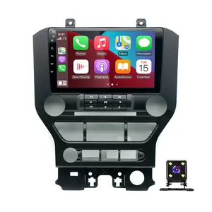 9" Car Stereo for 2015–2021 Ford Mustang with Wireless CarPlay & Android Auto, 2+32GB, AHD 4-Light Backup Camera, Button Control