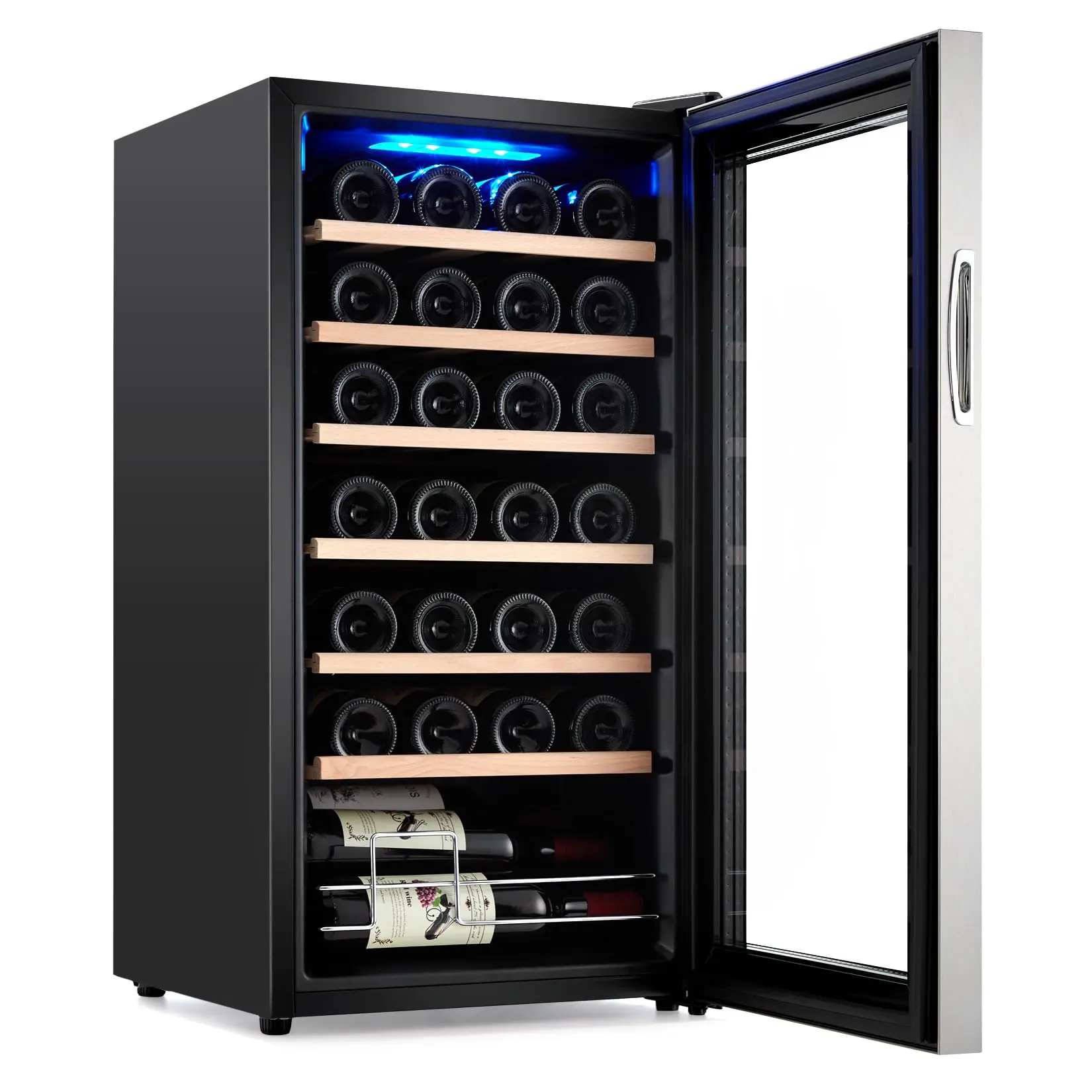 Garvee Freestanding Single Zone Wine & Beverage Cooler | Compressor Wine Refrigerator, Holds 20 Wine Bottles & 88 Cans, Quiet 38dB, Touch Temp Control, Lockable Glass Door for Home Bar Office
