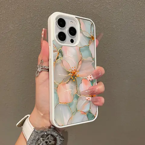 Magnetic TPU iPhone Case Cover - Compatible with iPhone 17,16 Pro Max,16 Plus,15 Plus,14,13,12,11,XS,XR - Pastel Floral Stained Painting Print, Shockproof Silicone, Lightweight, Scratch-Resistant Phone Protector Accessories