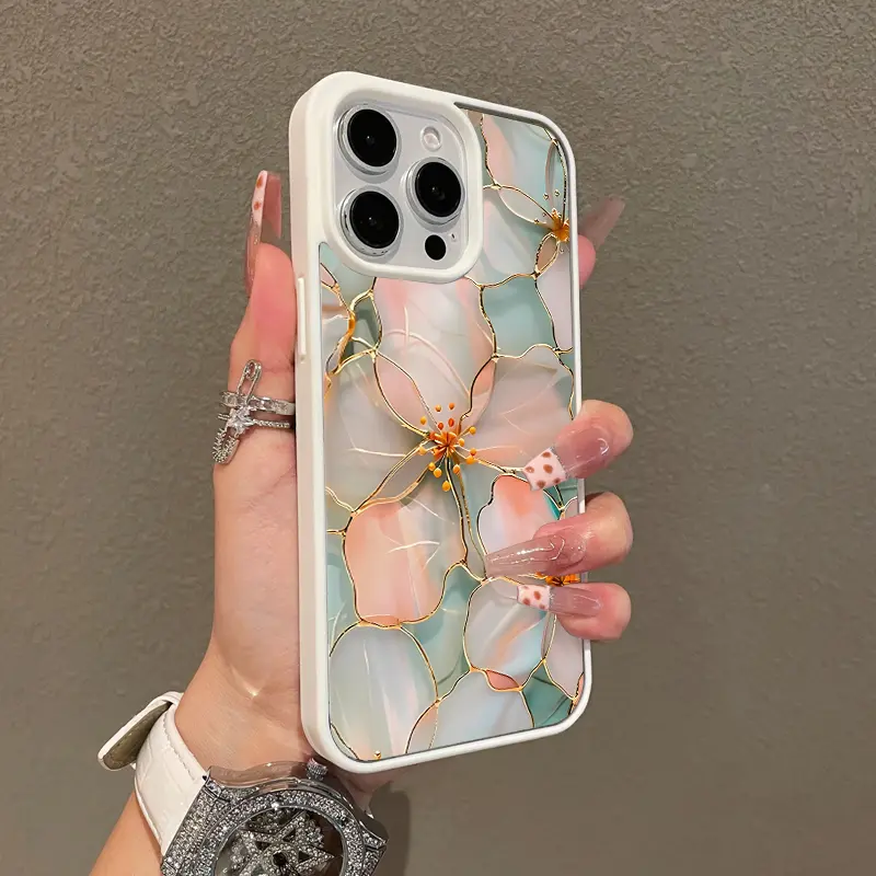 Magnetic TPU iPhone Case Cover - Compatible with iPhone 17,16 Pro Max,16 Plus,15 Plus,14,13,12,11,XS,XR - Pastel Floral Stained Painting Print, Shockproof Silicone, Lightweight, Scratch-Resistant Phone Protector Accessories